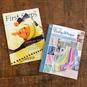 *Lot Of 2* Leisure Arts Baby Knit Project Books First Steps Dreamy Wraps Afghans
